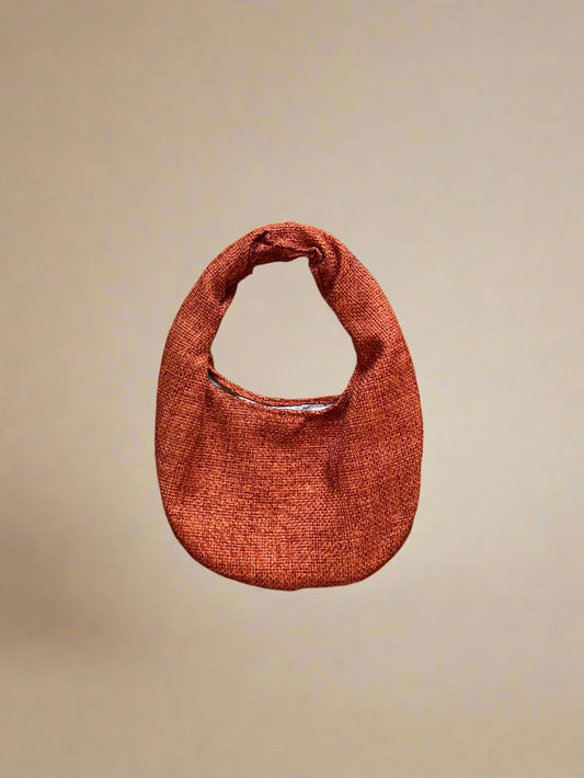 Rust Woven Hobo Bag