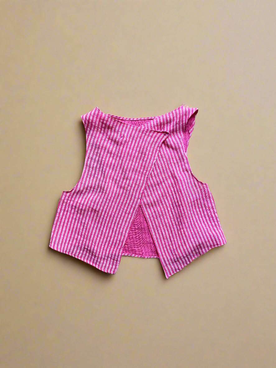 Pink Reversible Striped Vest