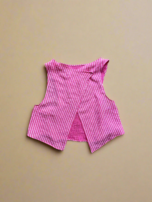 Pink Reversible Striped Vest