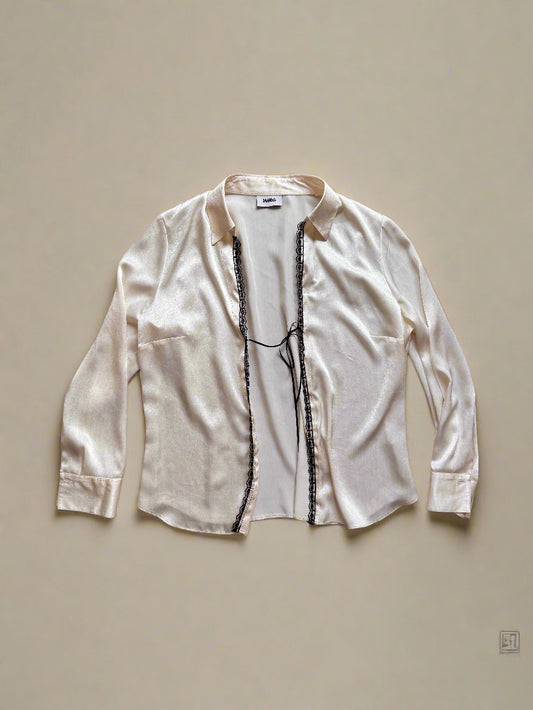 Satin Bow and Lace Shirt
